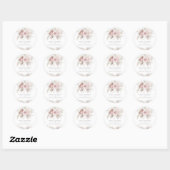 Dusty Roos & Ivory Floral Beauful Wedding Ronde Sticker (Vel)