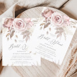 Dusty Roos Ivory Floral Budget Vrijgezellenfeest<br><div class="desc">Dusty Roos Ivory Floral Budget Bridal Shower</div>