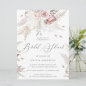 Dusty Roos & Ivory Floral Large Vrijgezellenfeest  Kaart (Staand voorkant)