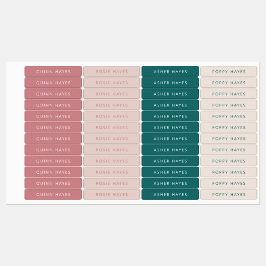 Dusty Roos Jade Name Labels (Vel)
