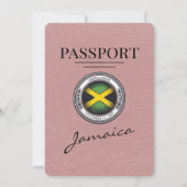 Dusty Roos Jamaica Passport Wedding Invitation Kaart (Achterkant)