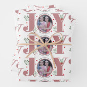 Dusty roos Joy en berries kerstfeestfoto Inpakpapier Vel (In situ)