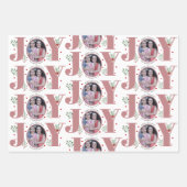 Dusty roos Joy en berries kerstfeestfoto Inpakpapier Vel (Voorkant)