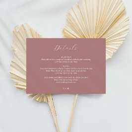 Dusty roos kalligrafie bruiloft behuizing kaart