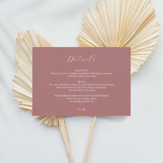 Dusty roos kalligrafie bruiloft behuizing kaart