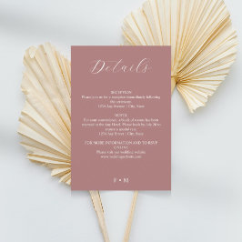 Dusty roos kalligrafie bruiloft behuizing kaart