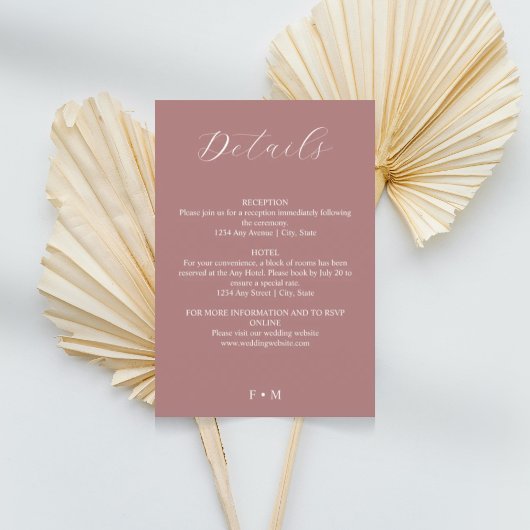 Dusty roos kalligrafie bruiloft behuizing kaart