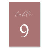 Dusty roos kalligrafie elegant tafelnummer (Achterkant)