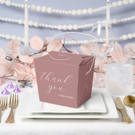 Dusty roos kalligrafie elegante bruiloft gunst box bedankdoosjes