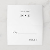 Dusty roos kalligrafie elegante bruiloft stoel plaatskaartje (Buitenkant ongevouwen)