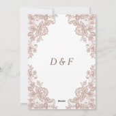 Dusty roos kant bruiloft opslaan van de datum kaar feestdagenkaart (Achterkant)