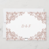 Dusty roos kant bruiloft opslaan van de datum kaar feestdagenkaart (Achterkant)