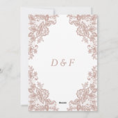 Dusty roos kant bruiloft opslaan van de datum kaar feestdagenkaart (Achterkant)