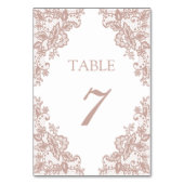 Dusty roos kant trouwtafel nummer kaart (Achterkant)