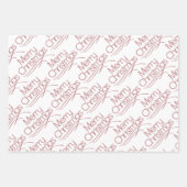 Dusty roos kersttypografie en stippen vakantie inpakpapier vel (Voorkant 3)