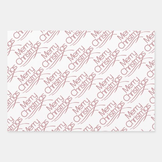 Dusty roos kersttypografie en stippen vakantie inpakpapier vel (Voorkant 3)