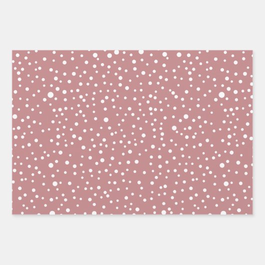 Dusty roos kersttypografie en stippen vakantie inpakpapier vel (Voorkant 2)