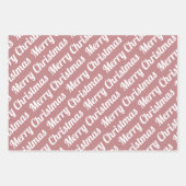 Dusty roos kersttypografie moderne vakantie inpakpapier vel (Voorkant 2)