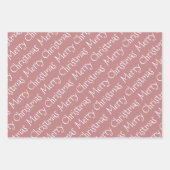 Dusty roos kersttypografie moderne vakantie inpakpapier vel (Voorkant)