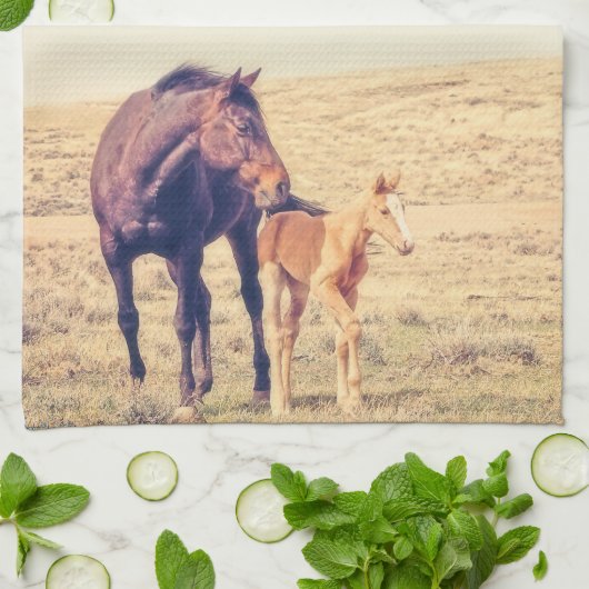 Dusty Roos Kitchen Towel Western Paard Theedoek (Gevouwen)