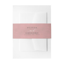 Dusty Roos Kleur Bruiloft Uitnodiging Belly Band