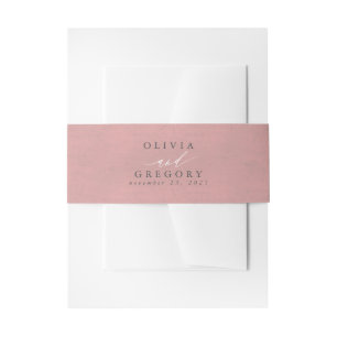 Dusty Roos Kleur Bruiloft Uitnodiging Belly Band Uitnodigingen Wikkel