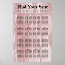 Dusty Roos kleur Zijde zijde en witte parels Zitka Poster