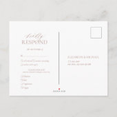 Dusty Roos Leafy Crest Monogram Weddenschap RSVP Uitnodiging Briefkaart (Achterkant)