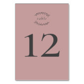 Dusty Roos Leaves and Berries Wedding Table Number Kaart (Achterkant)