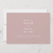 Dusty Roos Lg. Monogram Bruiloft Bewaar de datum Save The Date (Achterkant)