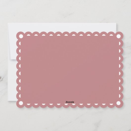 Dusty roos Love Peace Joy papel picado Kerstmis Feestdagenkaart (Achterkant)