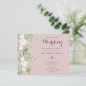 Dusty Roos Magnolia Sage Floral BUDGET WEDDING INV (Staand voorkant)