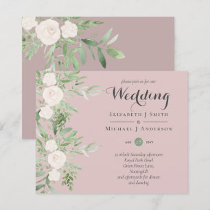 Dusty Roos Magnolia Sage Floral BUDGET WEDDING INV