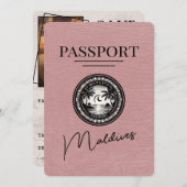 Dusty Roos Maldives Passport Bewaar de datum Save The Date (Voorkant / Achterkant)