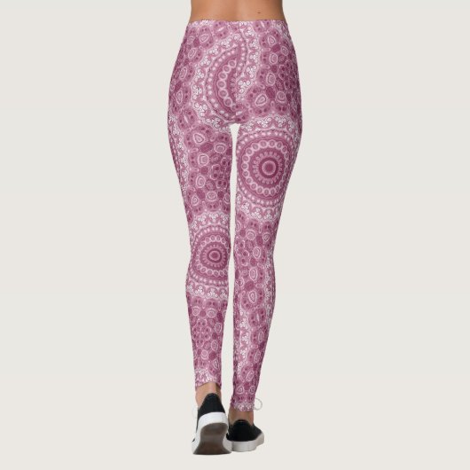 Dusty Roos Mandala Pattern Design Leggings (Achterkant)