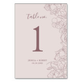 Dusty Roos Mauve Bloemenbruiloft Kaart (Voorkant)