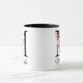 Dusty Roos Mauve Bloemenletter M Monogram Initiaal Mok (Midden)