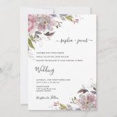 Dusty Roos Mauve Blush Pink Floral Wedding Kaart (Voorkant)