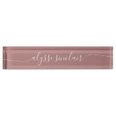 Dusty Roos Mauve Elegant Calligraphy Script Naambordje (Voorkant)