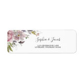 Dusty Roos Mauve Floral Wedding Return Address Etiket (Voorkant)