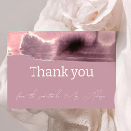 Dusty Roos Mauve Modern Minimalist Bedankkaart