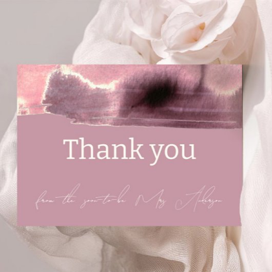 Dusty Roos Mauve Modern Minimalist Bedankkaart