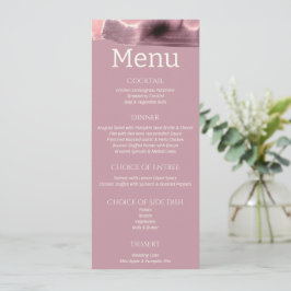 Dusty Roos Mauve Modern Wedding Menu