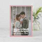 Dusty Roos & Mauve Passen getrouwd Kerst Feestdagenkaart (Staand voorkant)