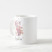 Dusty Roos Mauve Pink Floral Monogram Letter S Koffiemok (Voorkant links)
