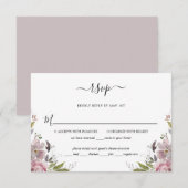 Dusty Roos Mauve Pink Floral Wedding RSVP Kaartje (Voorkant / Achterkant)