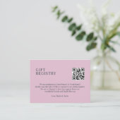 Dusty Roos Mauve QR code GIFT Registry Informatiekaartje (Staand voorkant)