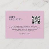 Dusty Roos Mauve QR code GIFT Registry Informatiekaartje (Voorkant)