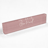 Dusty Roos Mauve Sketting Cursive Script Naambordje