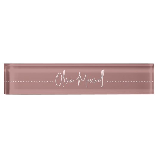 Dusty Roos Mauve Sketting Cursive Script Naambordje (Voorkant)